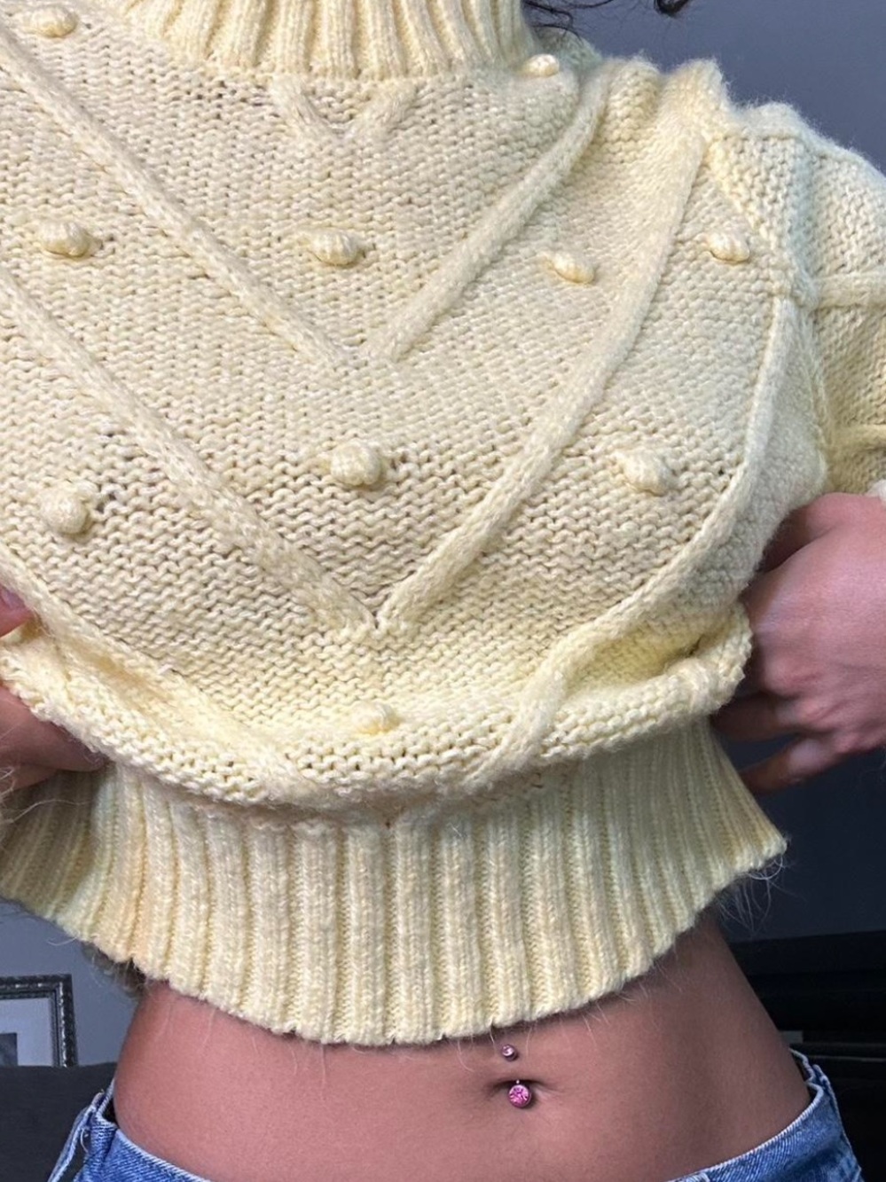 Vintage Y2K Cozy yellow knit sweater
